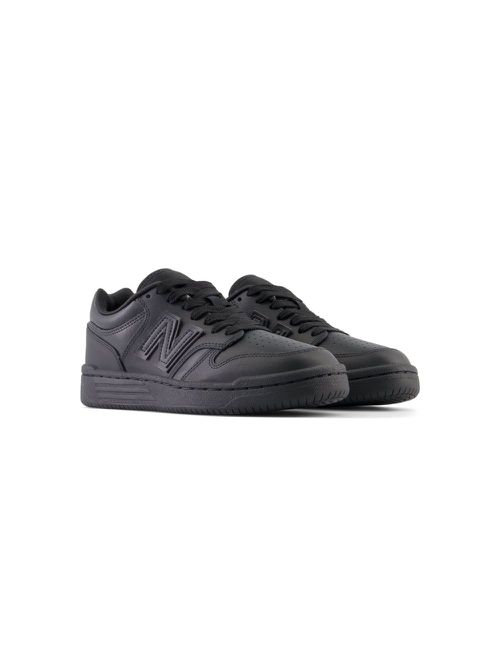 Lace-up leather trainers - Black