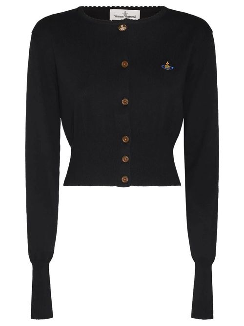 Black Solid Knitted Cardigan