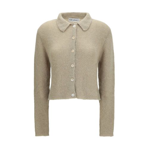 Alpaca and Merino Wool Blend Cardigan — Beige