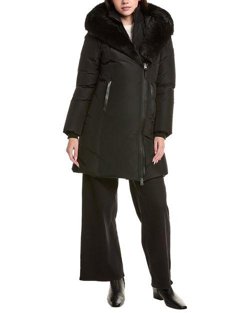 Kay-SH Leather-Trim Coat
