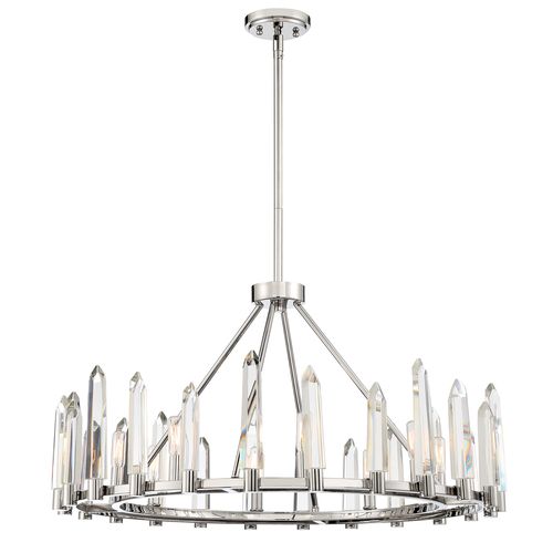 Crystorama Watson 8-Light Traditional Chandelier in Polished Nickel with Clear Glass Crysta