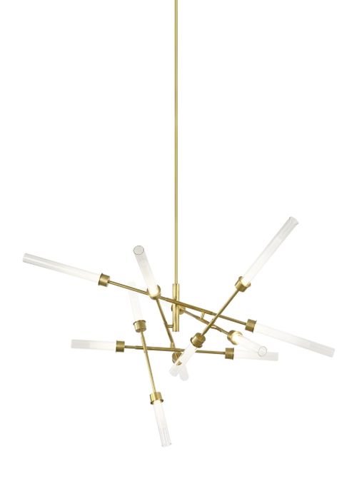 Natural Brass LED Chandelier from the Linger Collection
