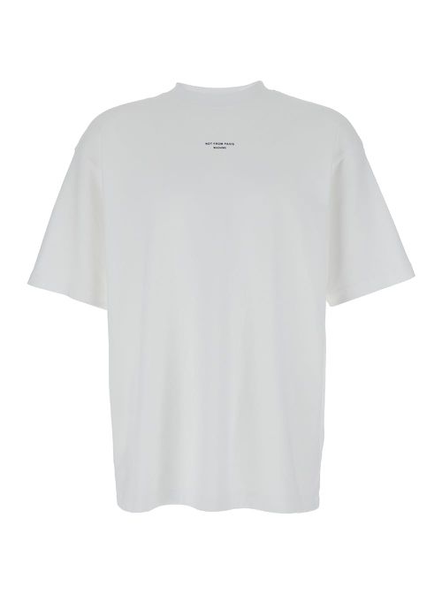 Slogan Classique White Classic T-shirt With Logo Print In Cotton Blend Man