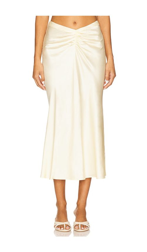 LPA Elinor Midi Skirt in Yellow.  XS. Also in L, M, S