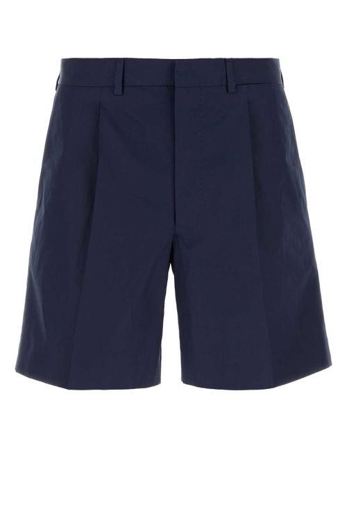 Dark Blue Poplin Bermuda Shorts