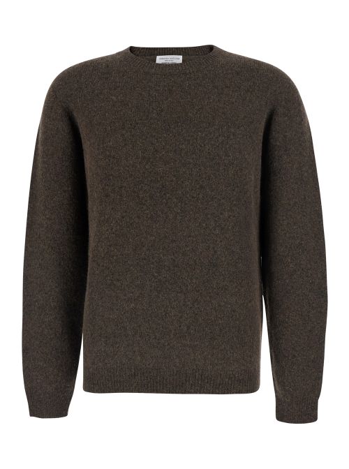 Virgin Wool and Camel Wool Blend Sweater — Brown