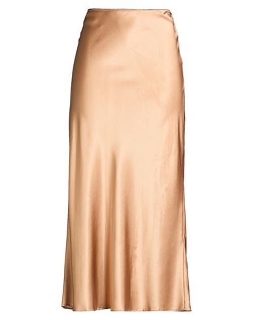 Woman Maxi skirt Camel Size L Silk, Elastane