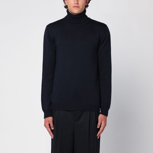 Roberto Collina 남성 Navy merino wool turtleneck pullover RA02003RA02-P-ROBER-10