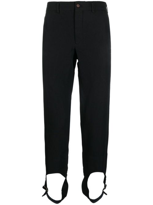 Stirrup-cuffs high-waisted trousers - Black