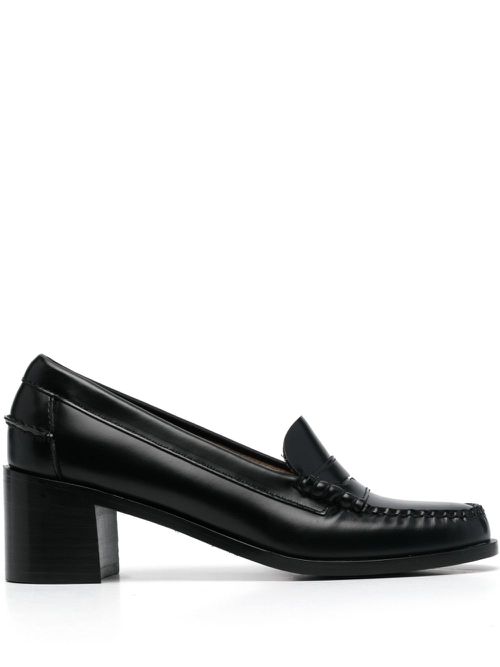 60mm leather loafers - Black