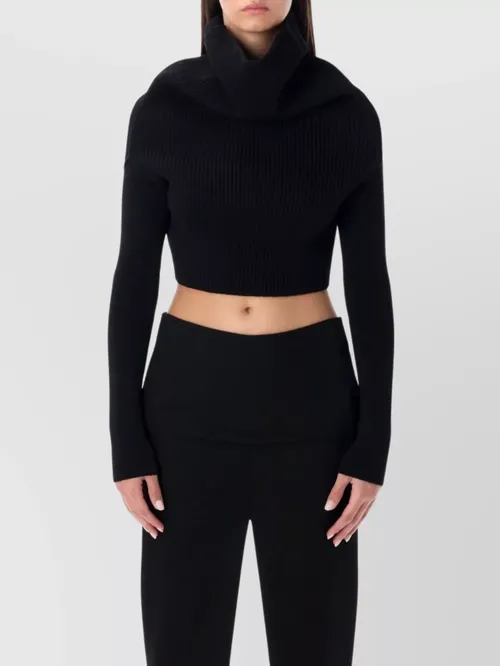 Rick Owens - cropped knit top oversized neck