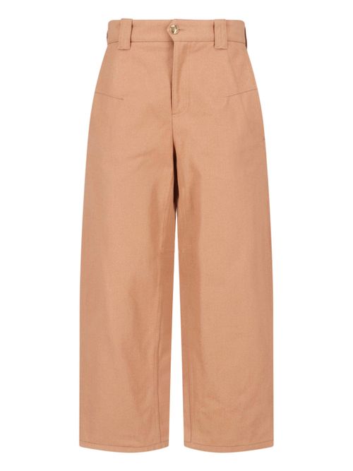 Chloé Women's Cotton Trousers with Buffalo Horn Back Button