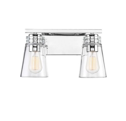 Savoy House Brannon 2-Light Bathroom Vanity Light in Polished Nicke