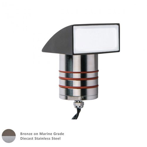 WAC Lighting 1-Light LED 2" 12V Indicator Light With Ground Hood in Bronzed Stainless Stee
