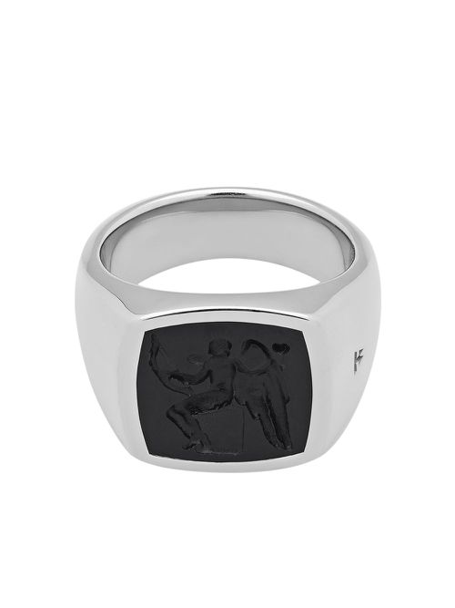 Cushion Eros onyx-embellished ring - Metallic