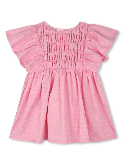 Fruit-embroidered dress - Pink