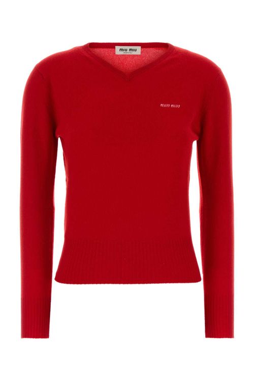 Cashmere Crew Neck Sweater — Red