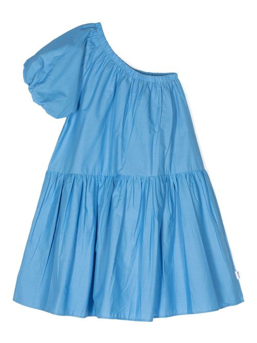Clarabelle organic cotton one-shoulder dress - Blue