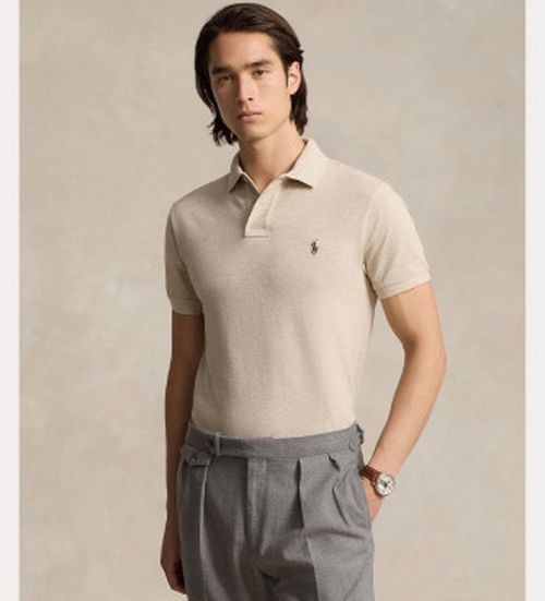 Polo Ralph Lauren for man. 710680784342 Grey mesh polo shirt (S), Casual, Cotton, Short sleeve