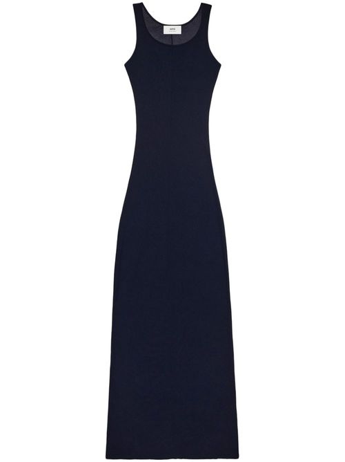 Ribbed jersey sleeveless maxi dress - Black