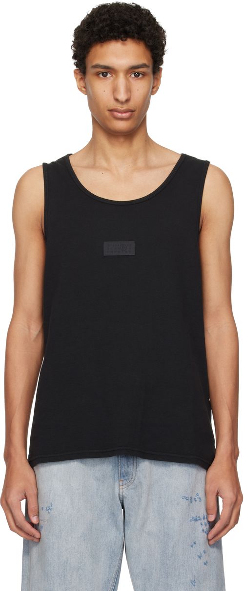 Black Logo Patch Tank Top