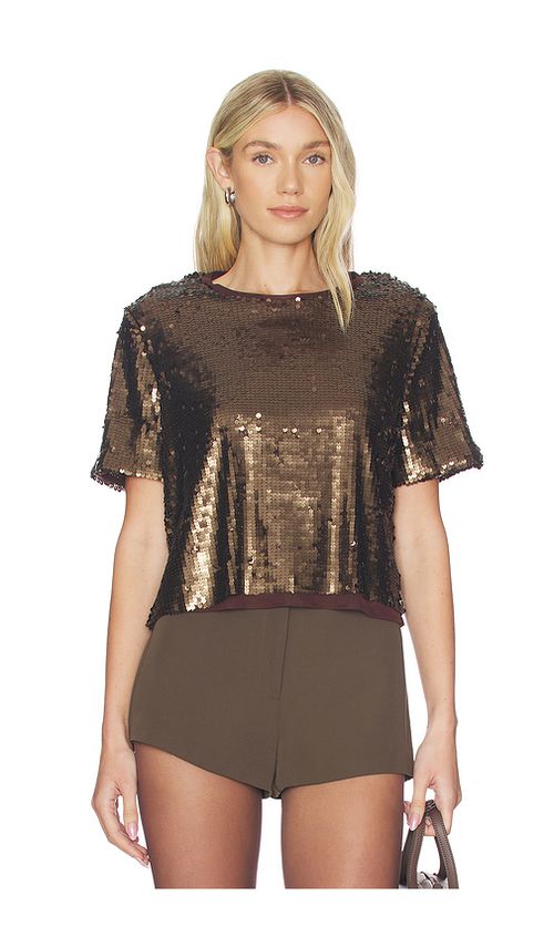 Rag & Bone T-SHIRT À SEQUINS LUCY en Brown. L. Also en M