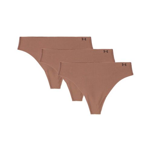Women's Pure Stretch No Show Thong Underwear 3 Pack XLarge KNA Brown