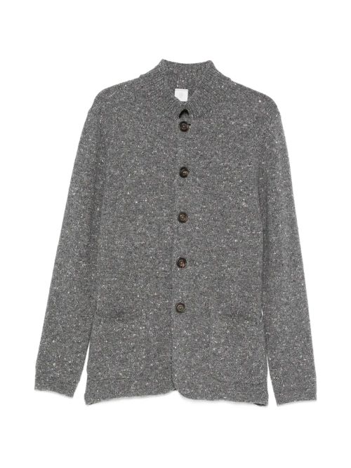 Flecked-Knit Cardigan — Grey
