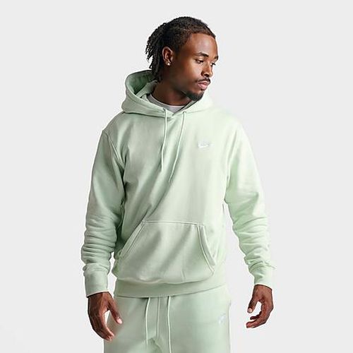 Men's Club Fleece Premium Embroidered Pullover Hoodie in Jade Aura/Jade Aura/White