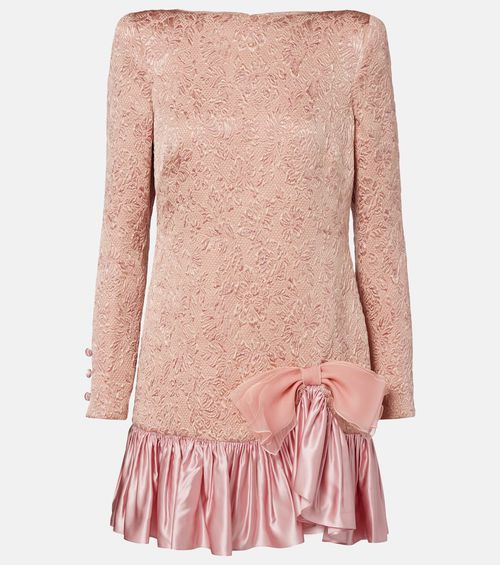 Wool and silk-blend matelassé minidress