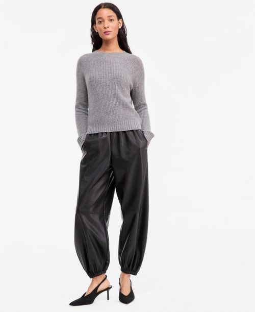 Women's Cashmere Shaker Stitch Crewneck Sweater, Macy's Exclusive - Mid Grey Heather