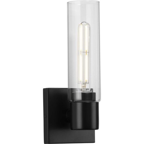 Matte Black One Light Bath Bracket from the Clarion Collection