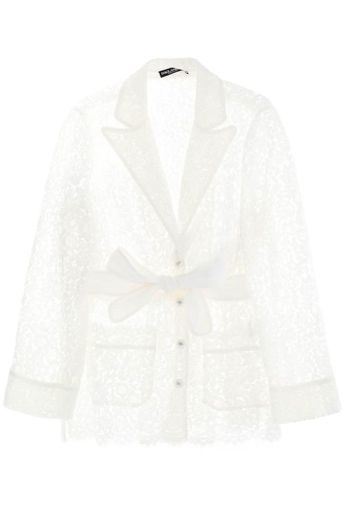 -Camicia Pigiama In Pizzo Cordonetto-Donna