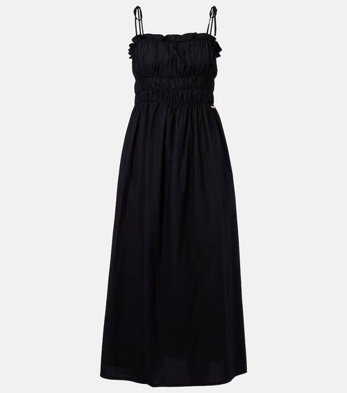 Ophelia smocked cotton midi dress