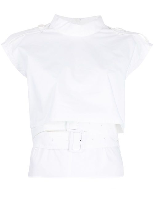 Layered-detail T-shirt - White