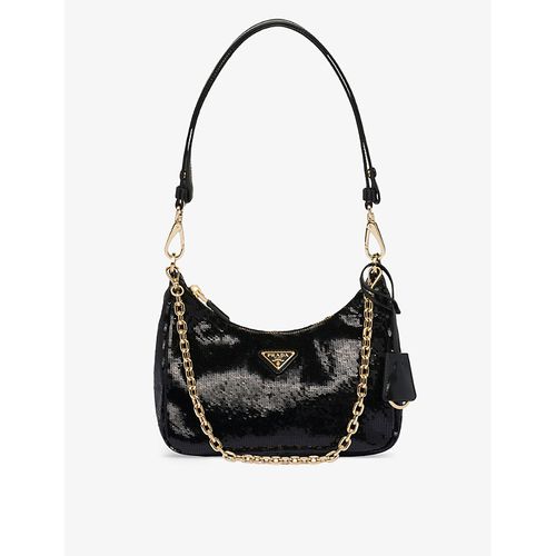 Womens Black Re-Nylon Recycled-nylon Shoulder bag 