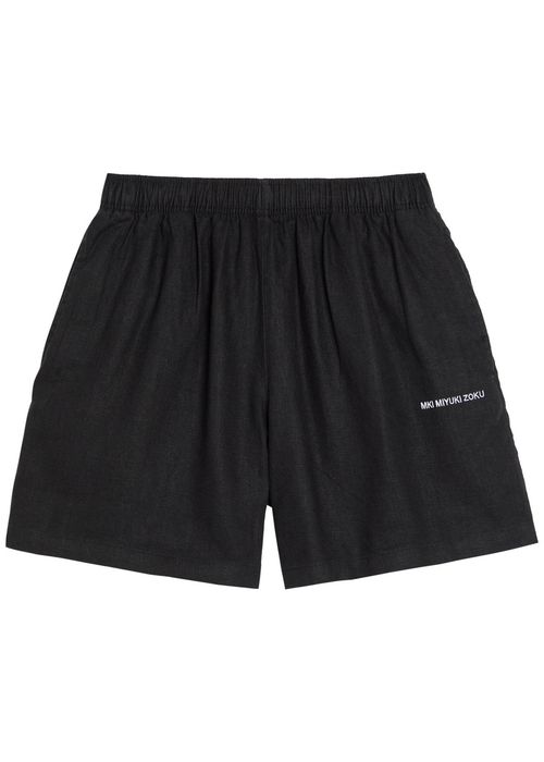 Logo-embroidered Linen Swim Shorts