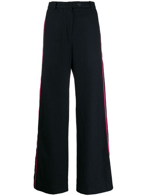 Side-stripe tailored trousers - Blue