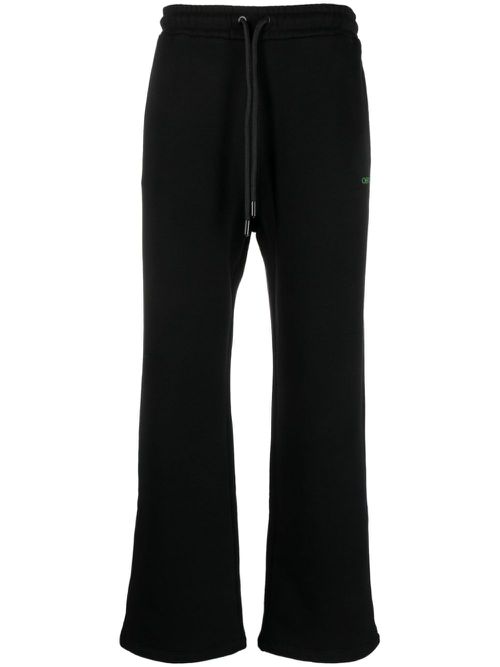 Arrows-print cotton track pants - Black
