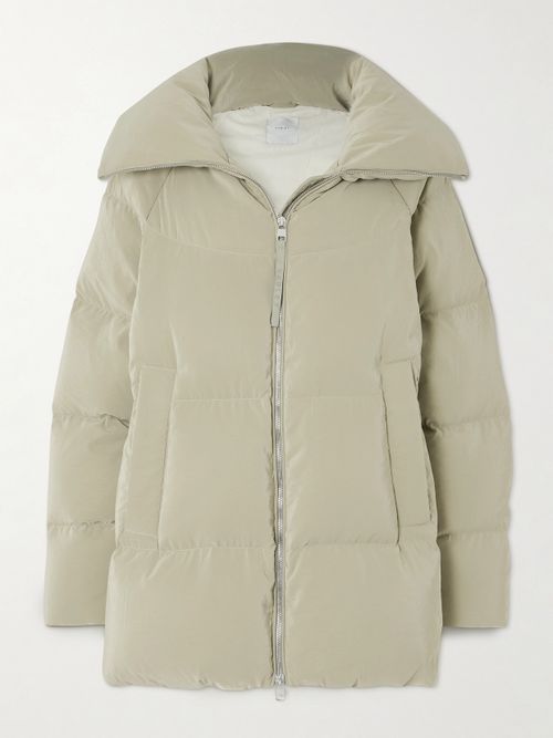 Valencia Quilted Crinkled-shell Down Jacket - Light green