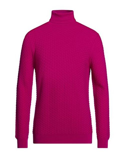 Man Turtleneck Magenta Size 46 Merino Wool