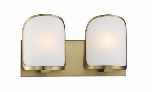 Soft Brass Bathroom Vanity Light from the Bishop Crossing Bath Collection