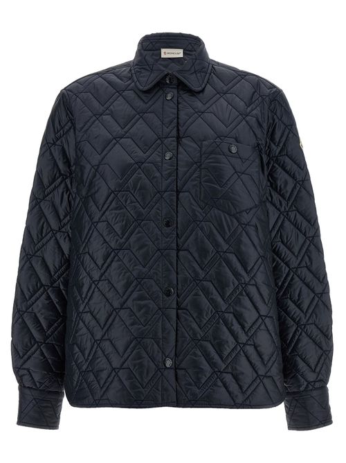 Diamond Quilted Polyamide Jacket — Blue