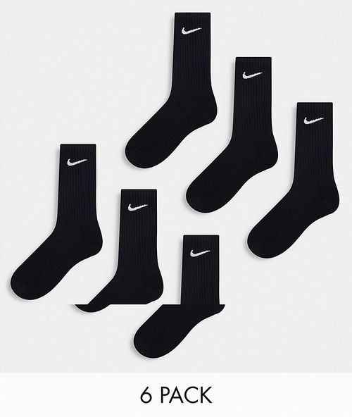 Training Everyday Cushioned 6 pack crew sock in black