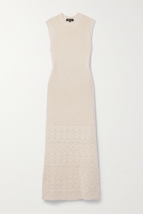 Engadin Pointelle-knit Cashmere Maxi Dress - Cream
