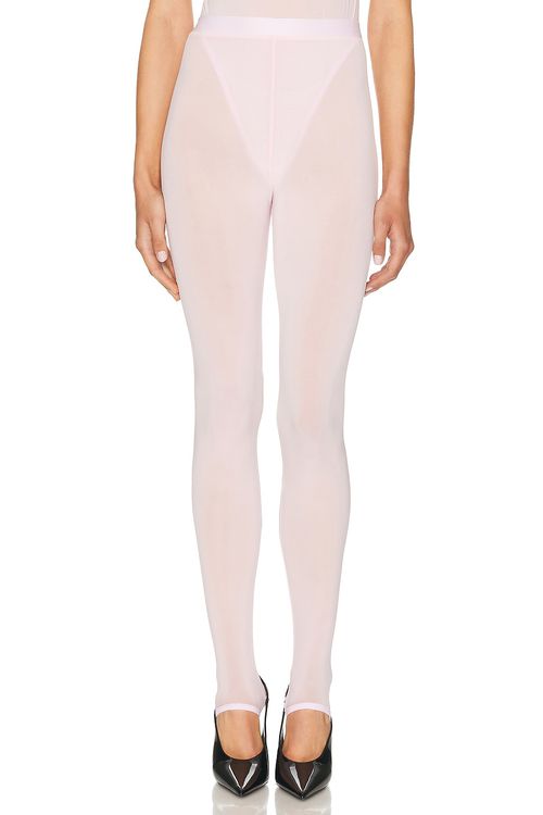 WARDROBE.NYC Sheer Stirrup Legging in Blush - Blush.  XXS also in M, S