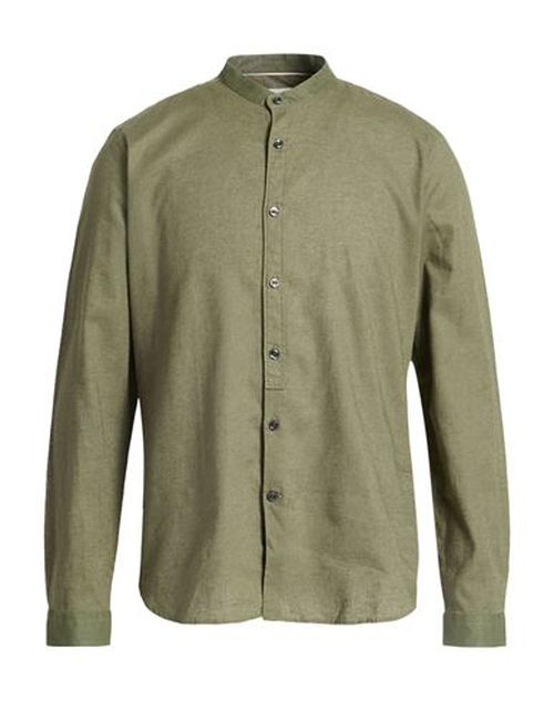 Man Shirt Military green Size 17 Linen, Cotton