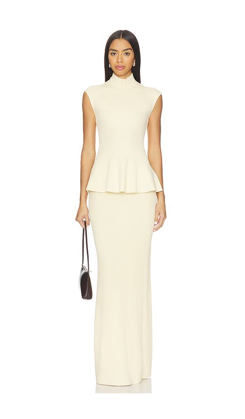 Lovers and Friends Florie Mock Neck Maxi Dress in Cream. XL. Also in