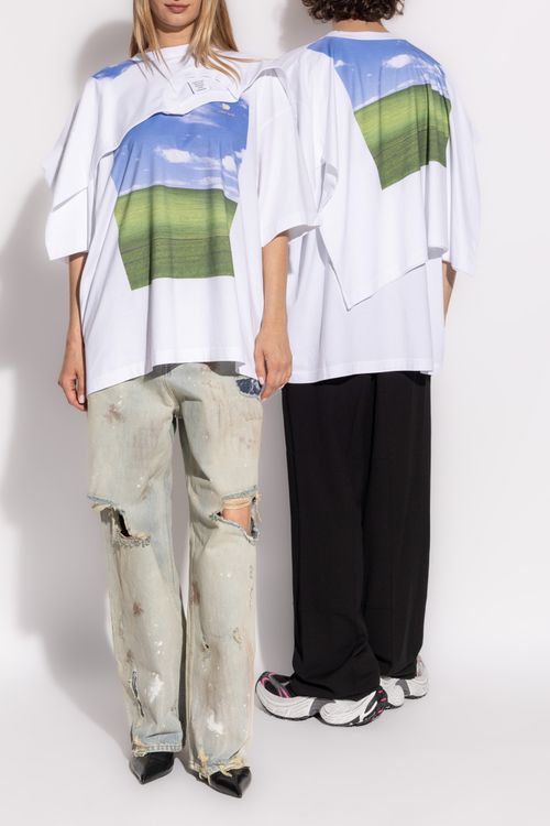 T-shirt With Print, Unisex, White