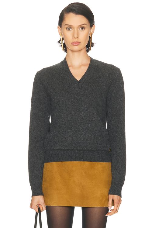Eterne Lennox Cashmere Sweater in Charcoa